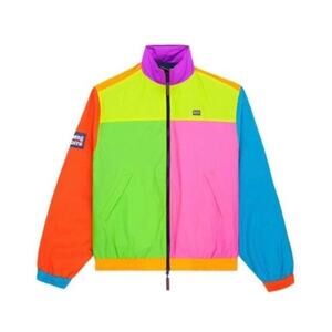 Rowing Blazers Neon Colorblock Zip Up Windbreaker Jacket Size Medium New